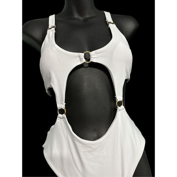 NEW WITH TAGS Matte Collection Eliseo WHITE One Piece Size Medium - Picture 2 of 5